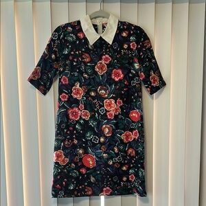 Zara Floral Mini Dress with White Collar